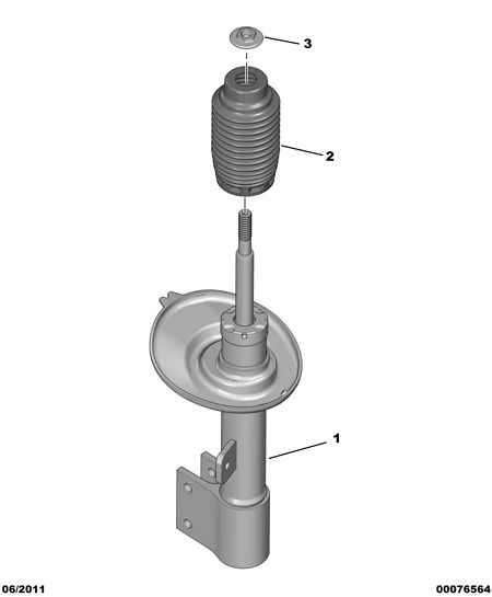 DS 5208 K4 - FRONT SUSPENSION SHOCK-ABSORB; LEFT furqanavto.az