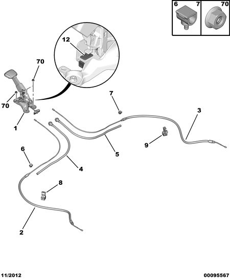 PEUGEOT 98 025 705 80 - Kabel, dayanacaq əyləci furqanavto.az