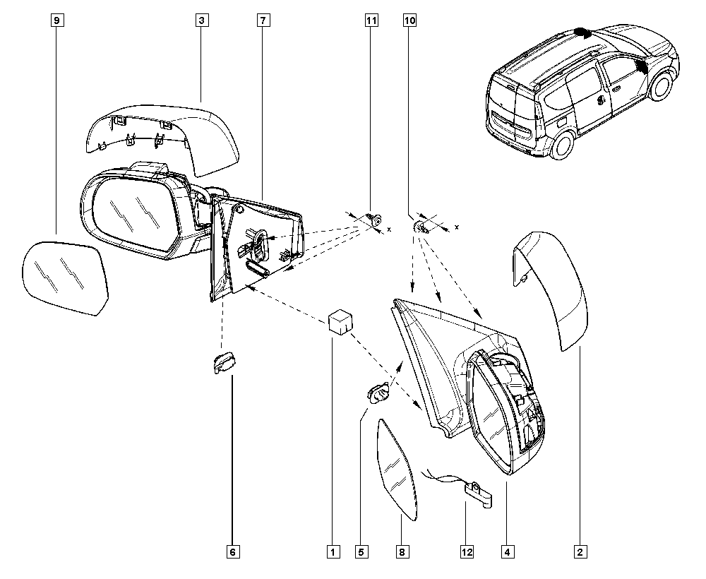 DACIA 963657229R - Güzgü Şüşəsi, xarici güzgü furqanavto.az