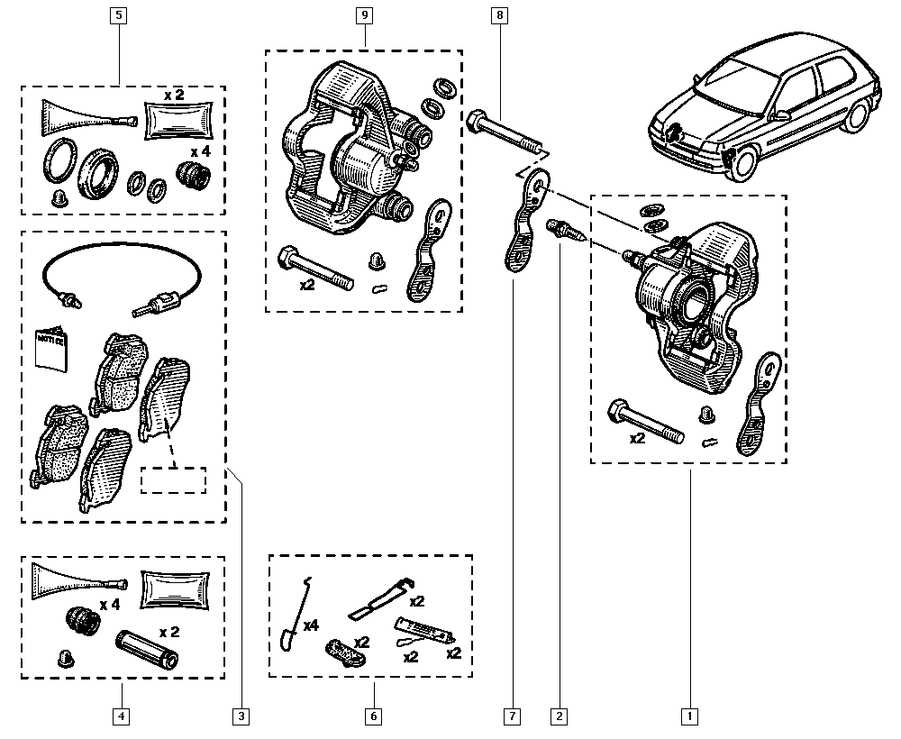 RENAULT 7711130034 - Əyləc altlığı dəsti, əyləc diski furqanavto.az