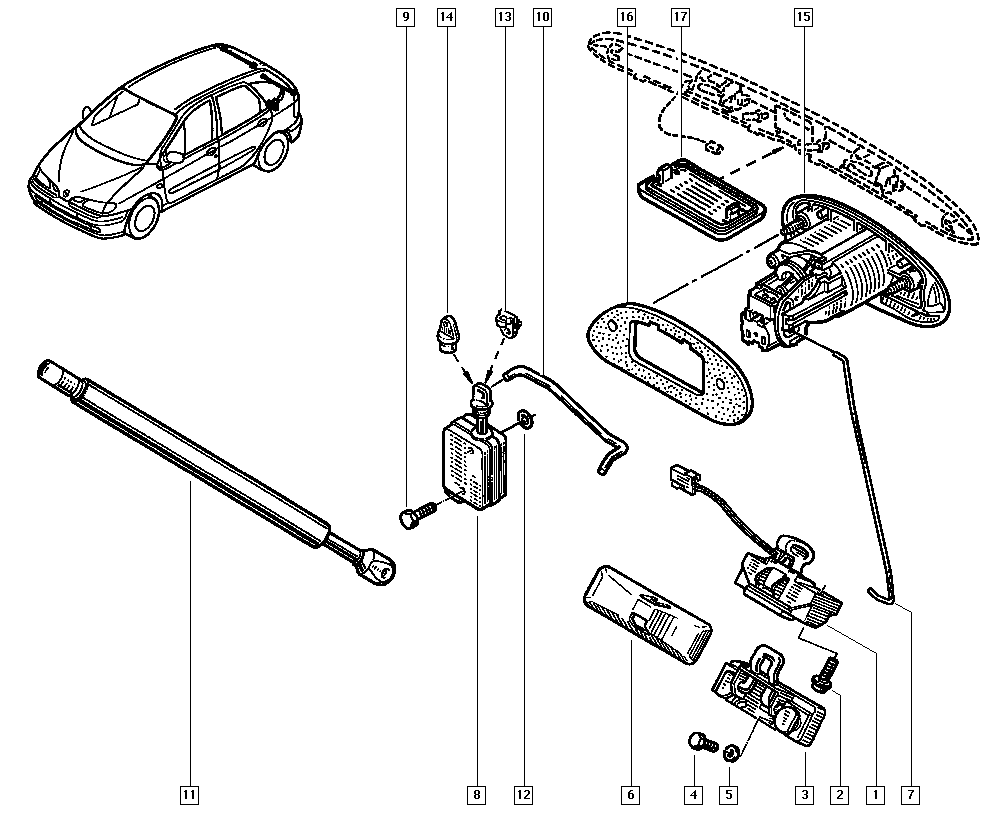 RENAULT 7700828454 - Qazlı bulaq, baqaj, yük yeri furqanavto.az