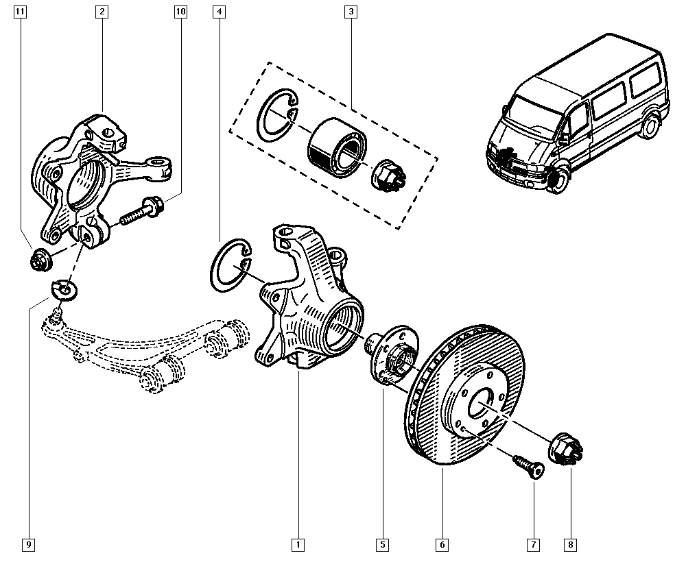 RENAULT 7703066049 - Təkər qovşağı, podşipnik dəsti furqanavto.az