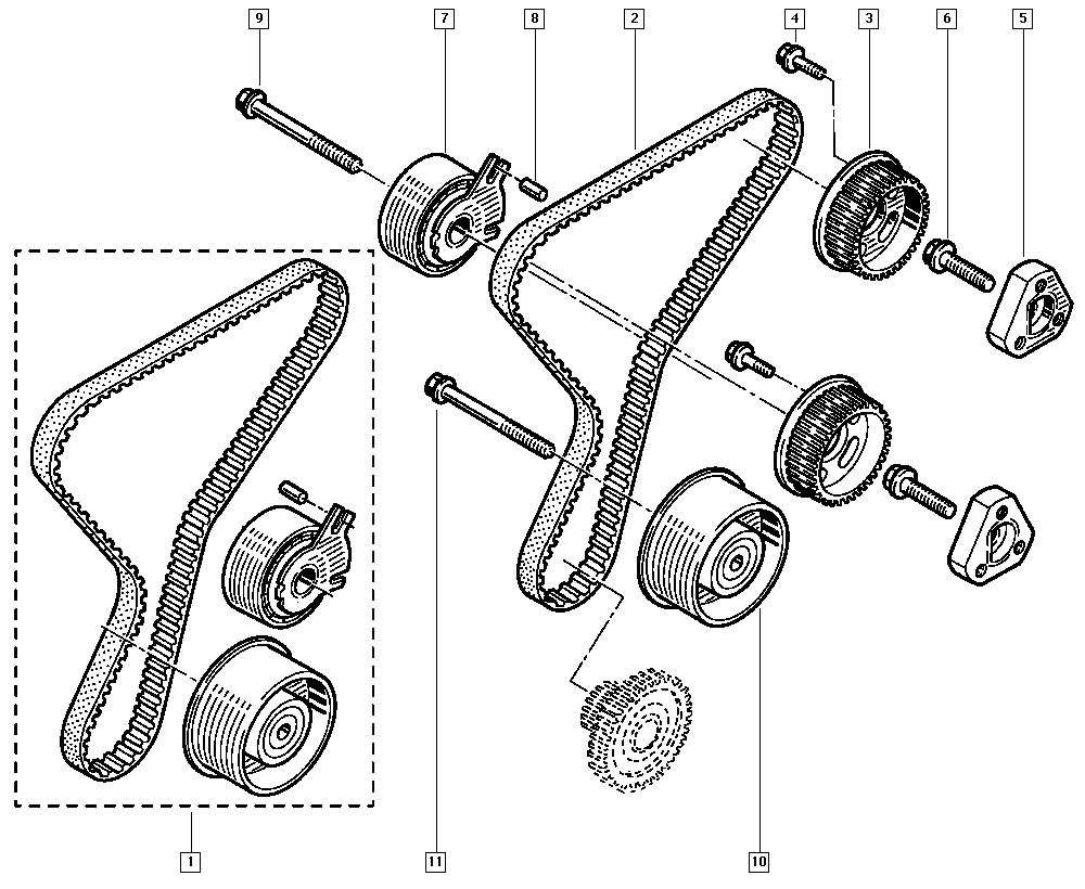 RENAULT 77 01 477 380 - Vaxt kəməri dəsti furqanavto.az