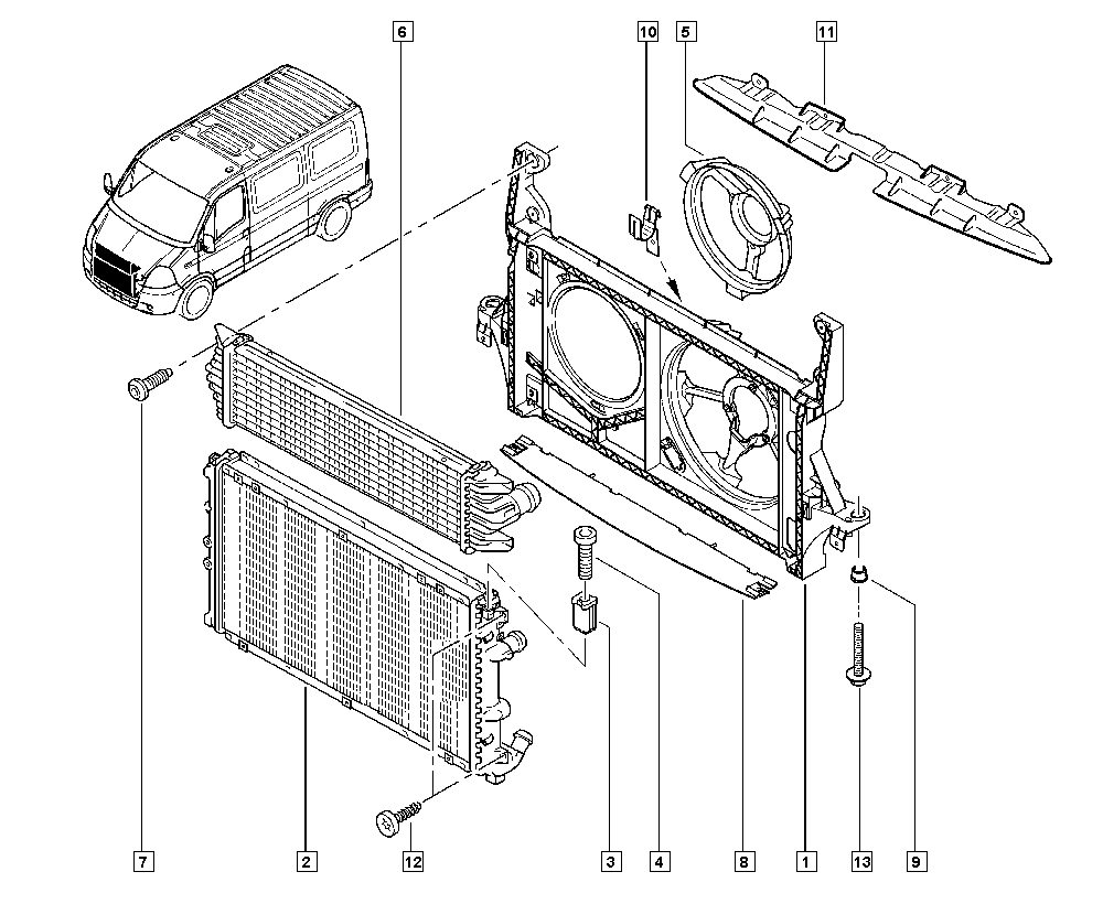 NISSAN 7701057119 - Radiator, mühərrikin soyudulması furqanavto.az