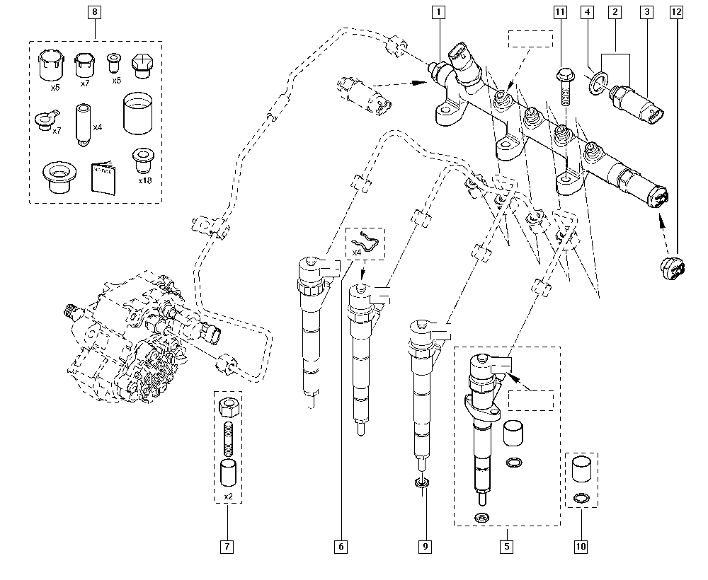 RENAULT 7701474025 - Təmir dəsti, enjeksiyon başlığı furqanavto.az