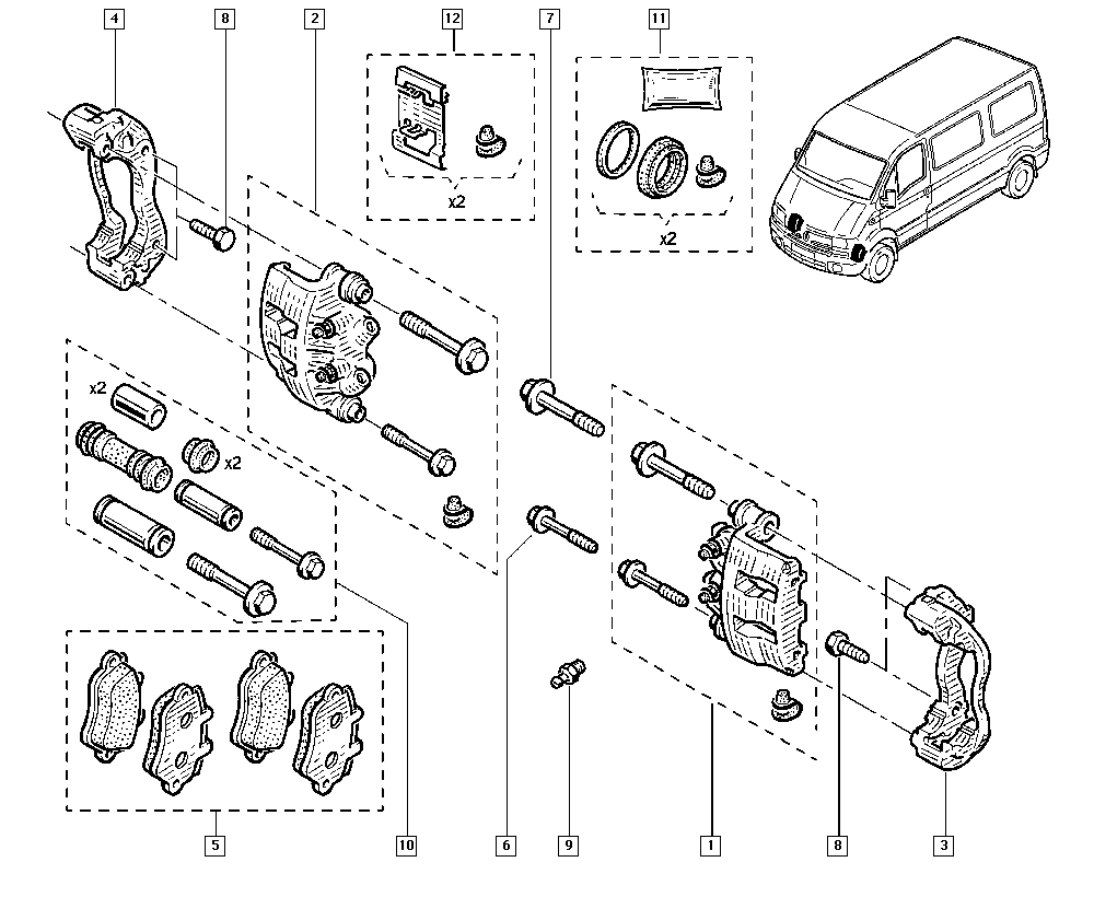 Opel 7701207339 - Əyləc altlığı dəsti, əyləc diski furqanavto.az