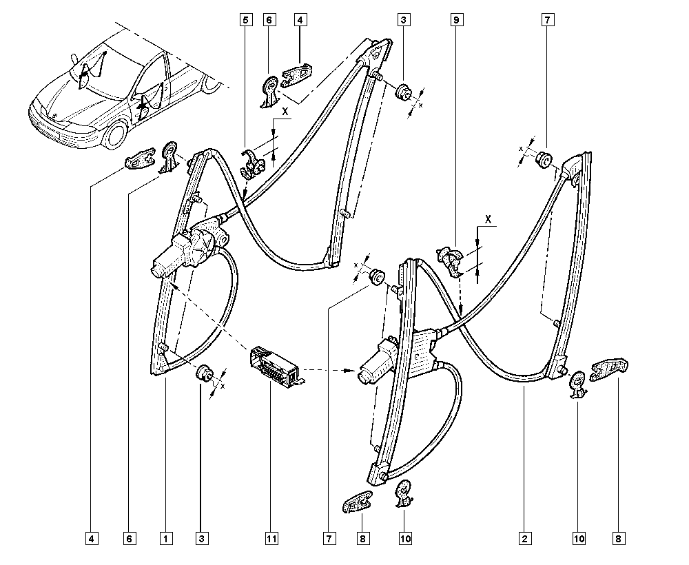 RENAULT 82 00 485 195 - Pəncərə tənzimləyicisi furqanavto.az