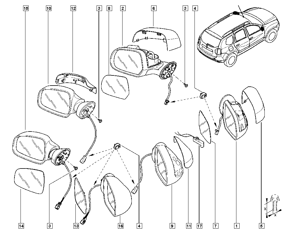 RENAULT 60 01 549 717 - Güzgü Şüşəsi, xarici güzgü furqanavto.az