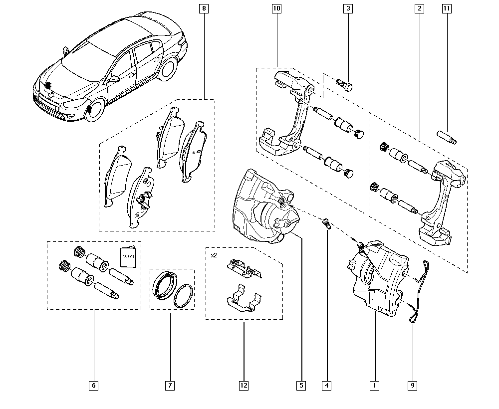 RENAULT 41 08 327 74R - Disk əyləc pedləri üçün aksesuar dəsti furqanavto.az