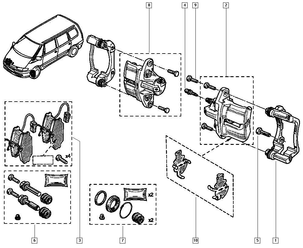 RENAULT 7701203713 - Bələdçi qol dəsti, əyləc kaliperi furqanavto.az