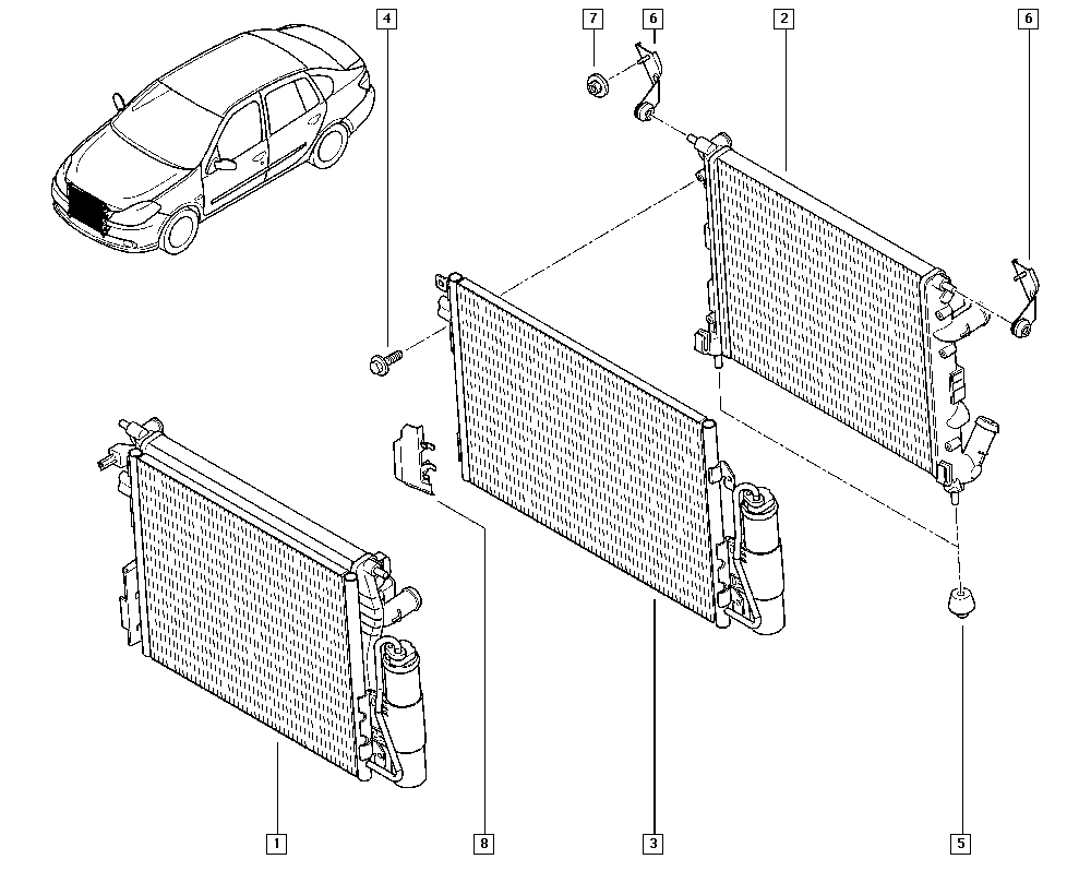 DACIA 77 00 428 082 - Radiator, mühərrikin soyudulması furqanavto.az