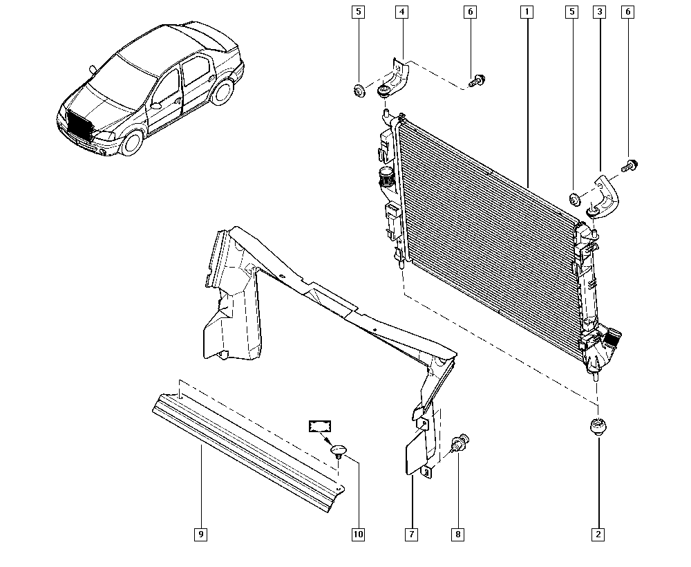 LADA 8200735039 - Radiator, mühərrikin soyudulması furqanavto.az