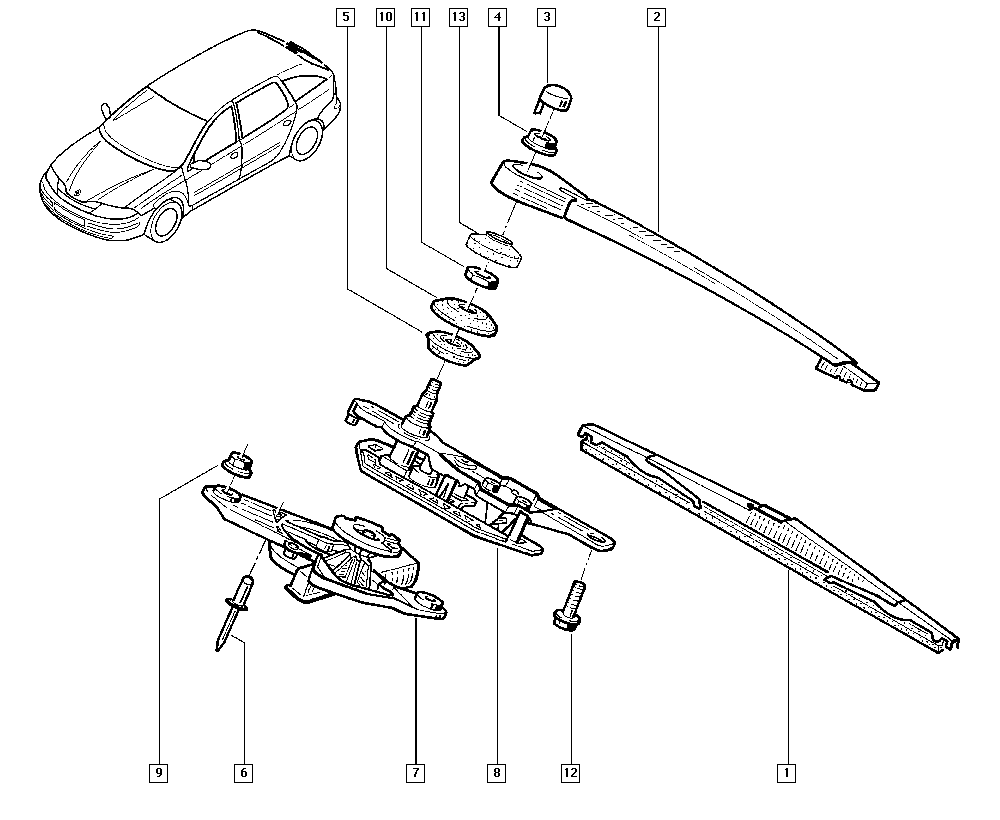 RENAULT 7701 049 011 - Siləcək qolu, pəncərələrin təmizlənməsi furqanavto.az