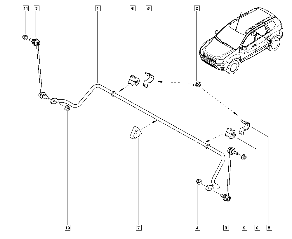 DACIA 55 11 030 22R - Çubuq / Strut, stabilizator furqanavto.az