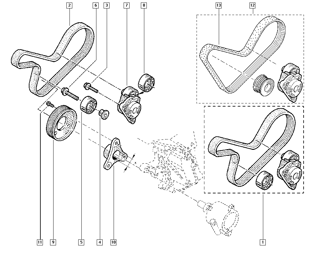 NISSAN 82 00 645 498 - Kəmər Dartıcı, v-yivli kəmər furqanavto.az