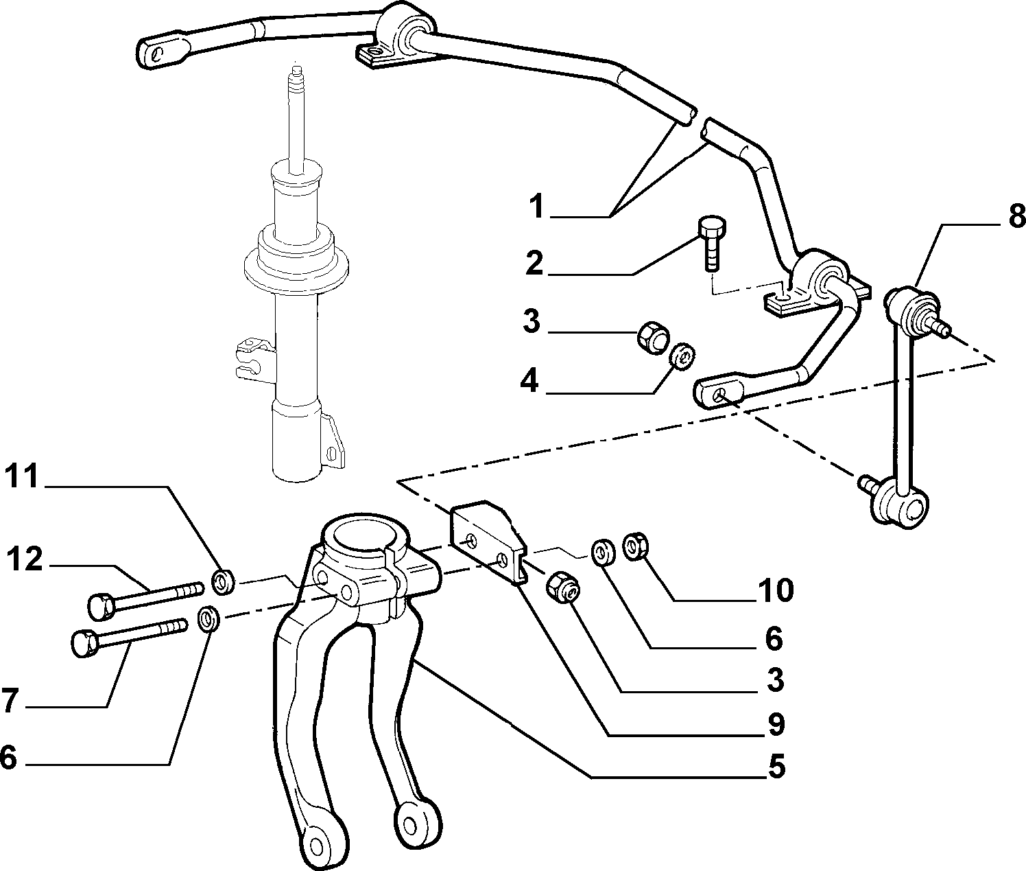 Alfarome/Fiat/Lanci 60630757 - Çubuq / Strut, stabilizator furqanavto.az