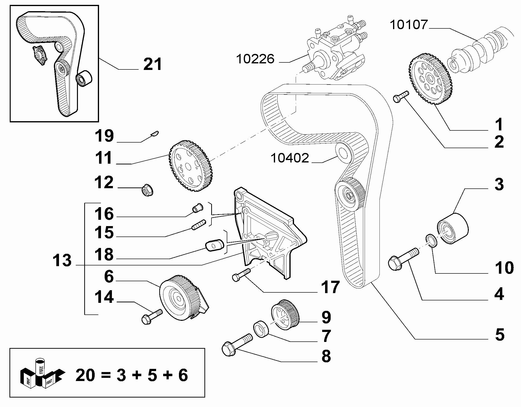 Lancia 71747799 - Su Pompası və Vaxt Kəməri Dəsti furqanavto.az