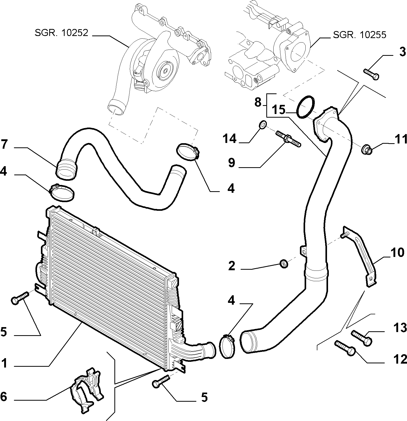 Lancia 50507299 - Intercooler, şarj cihazı furqanavto.az