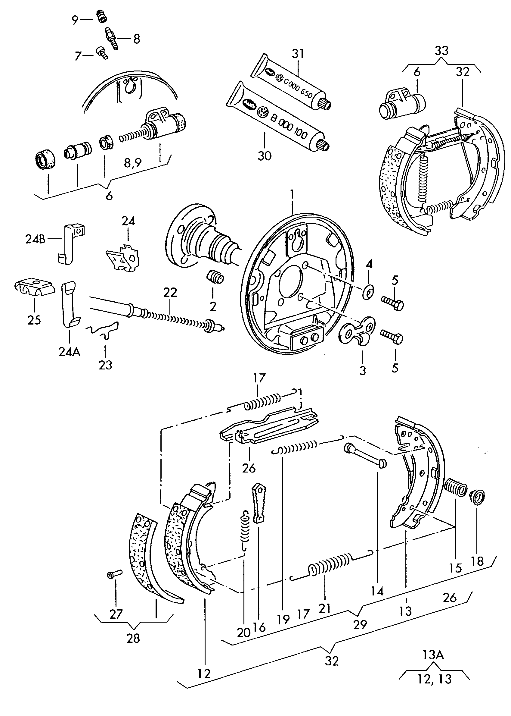 Skoda 191 609 525 - Əyləc başlığı, Baraban əyləcləri furqanavto.az