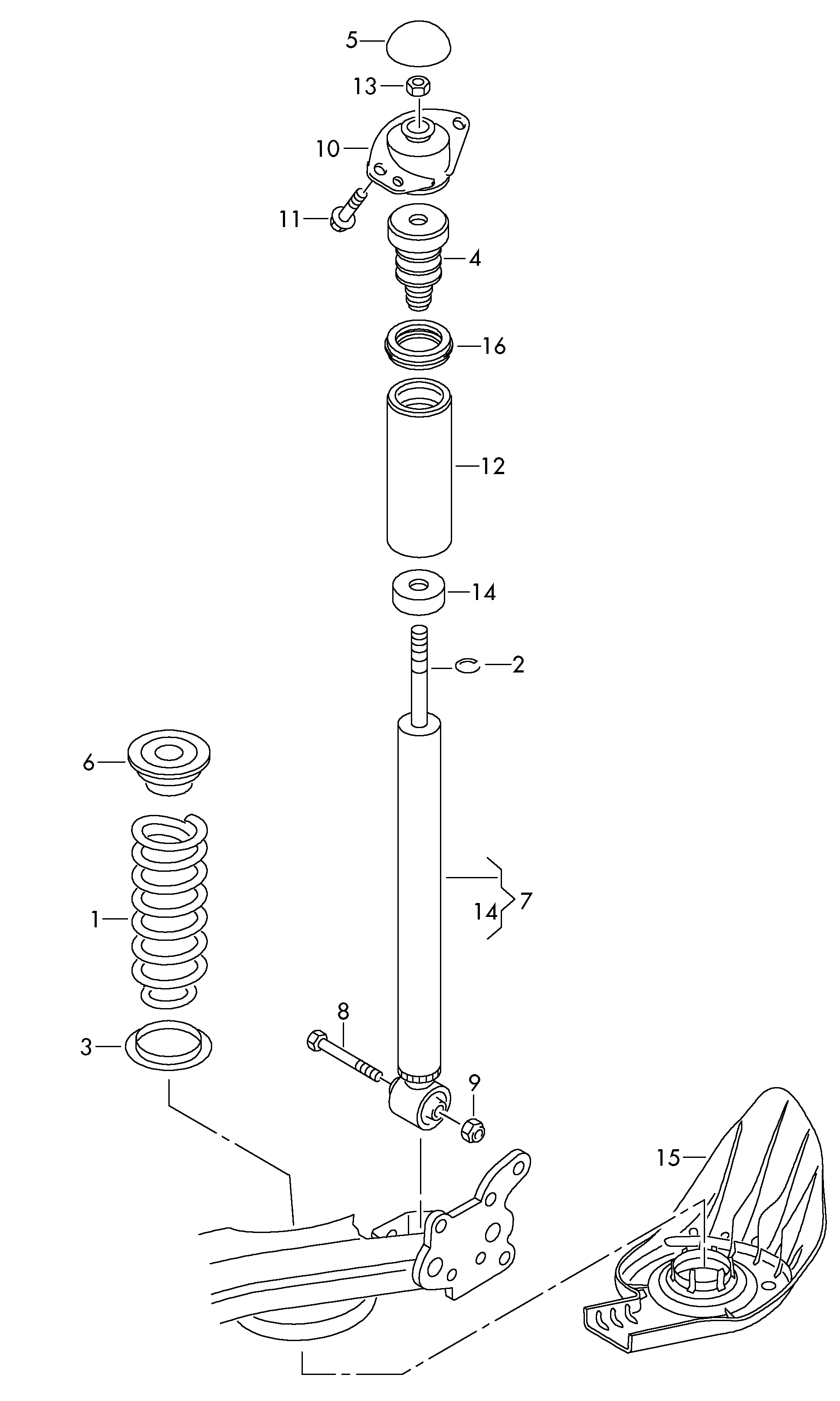 Skoda 6R0 513 353 B - Üst Strut Montajı furqanavto.az