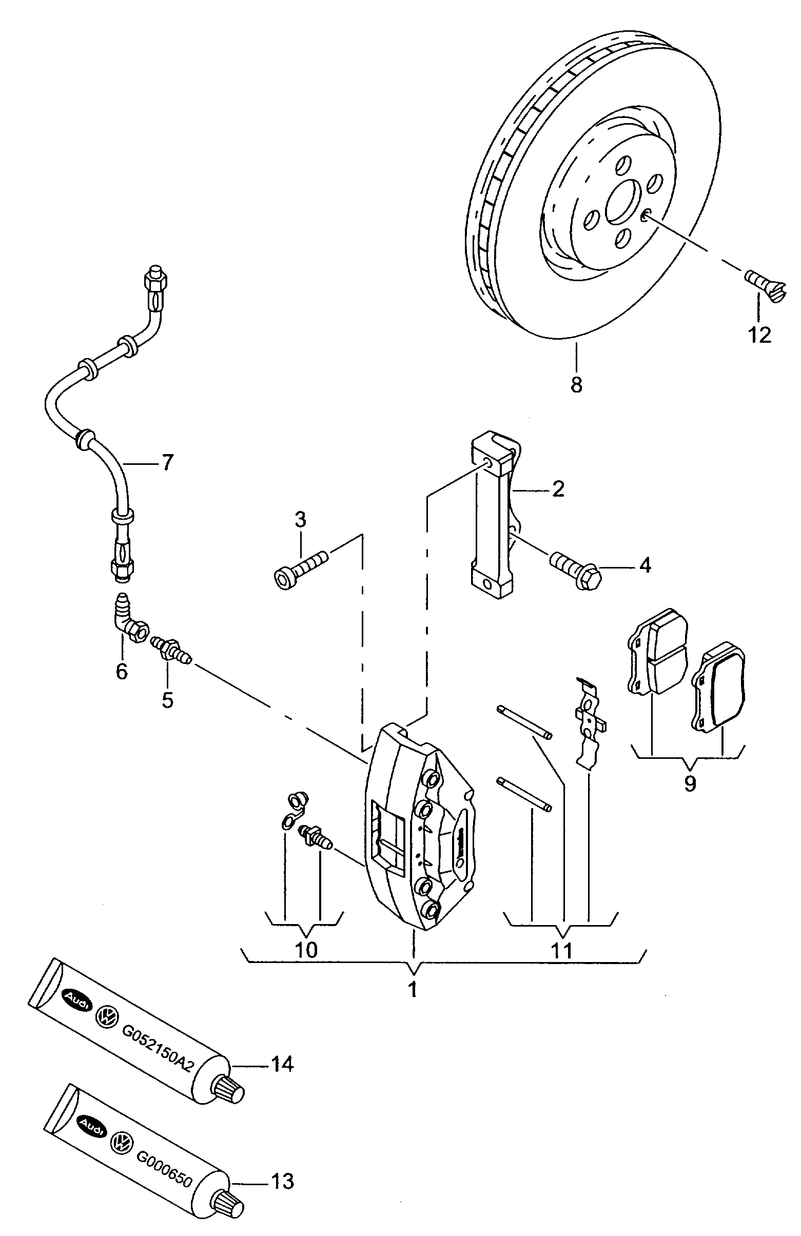 VAG 6KL 698 151 - Əyləc altlığı dəsti, əyləc diski furqanavto.az