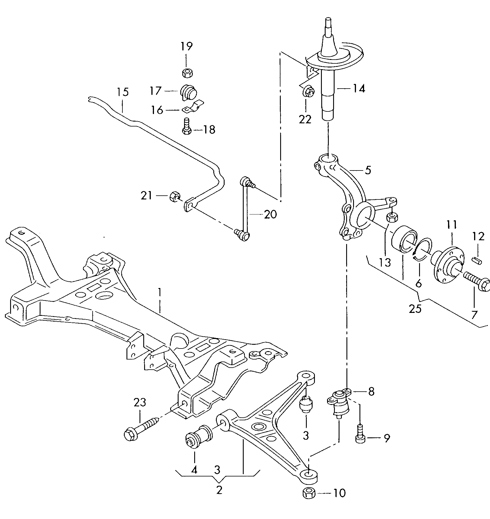 VW 7M3 498 625 A - Təkər qovşağı, podşipnik dəsti furqanavto.az