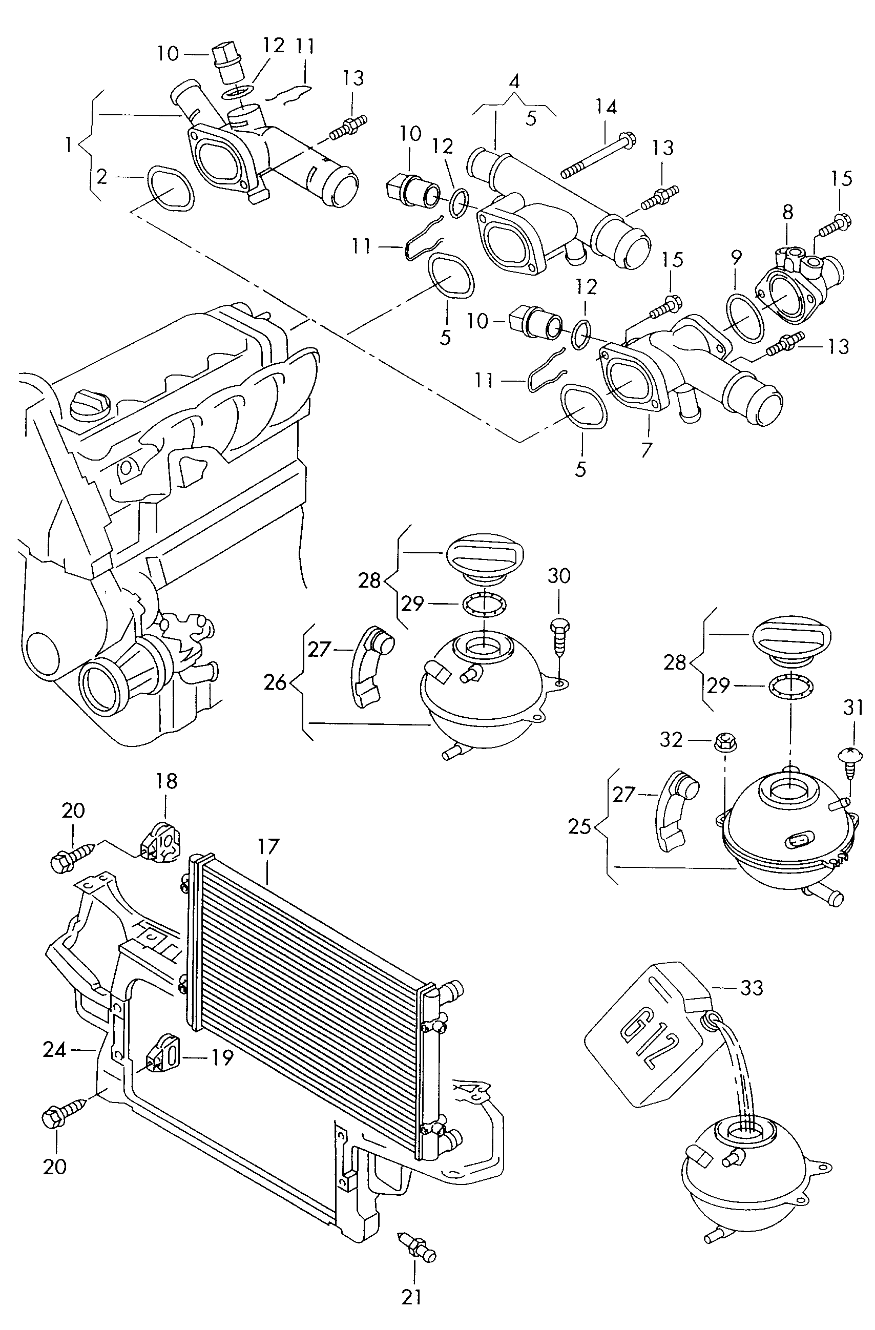 VW 6Q0 121 253 R - Radiator, mühərrikin soyudulması furqanavto.az