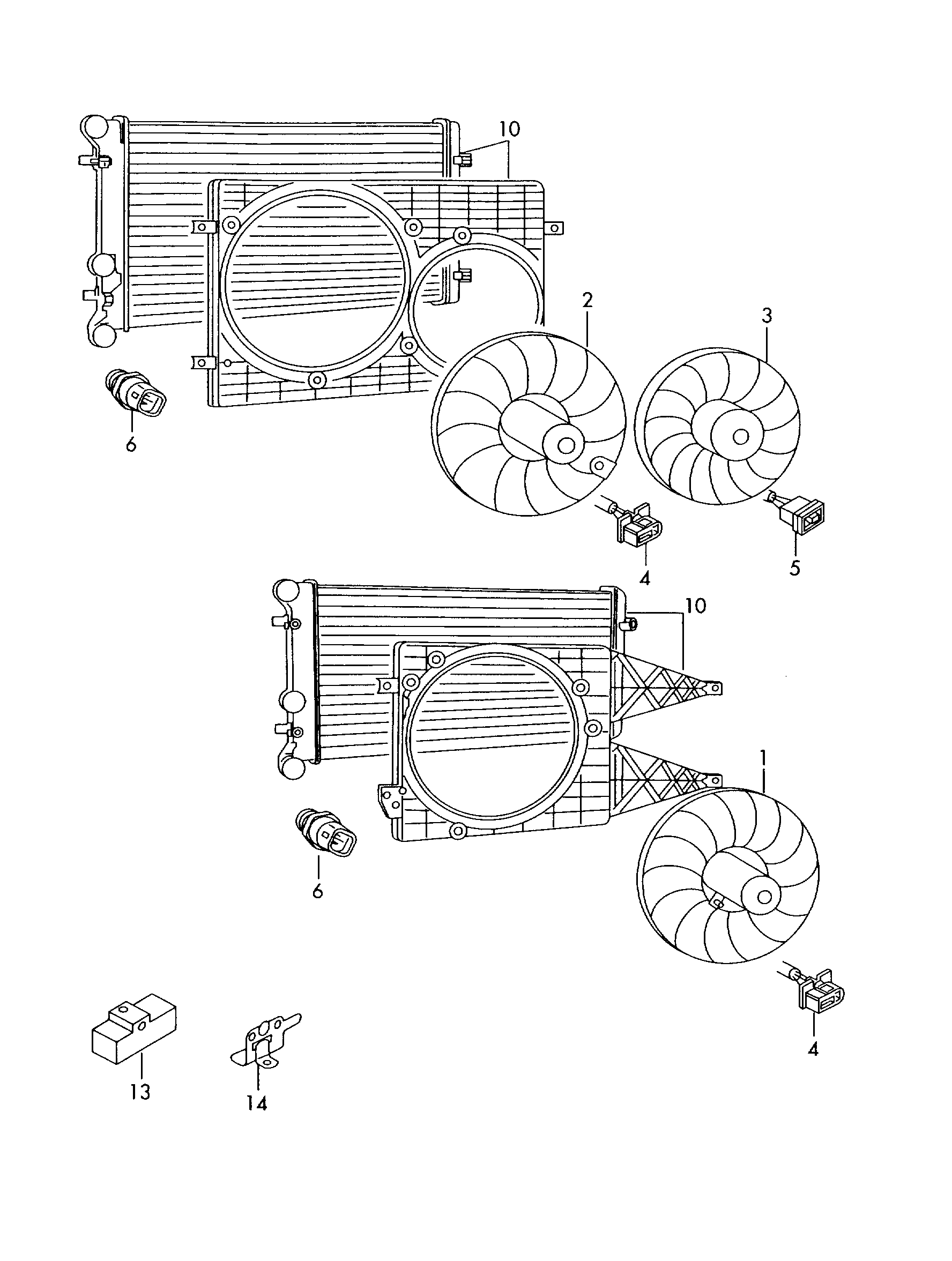 VAG 6X0959455C - Fen, radiator www.furqanavto.az