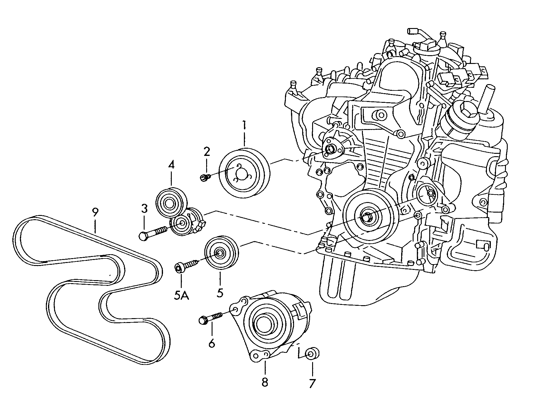 Skoda 03D 145 276 A - Yönləndirmə / Bələdçi Kasnağı, v-yivli kəmər furqanavto.az