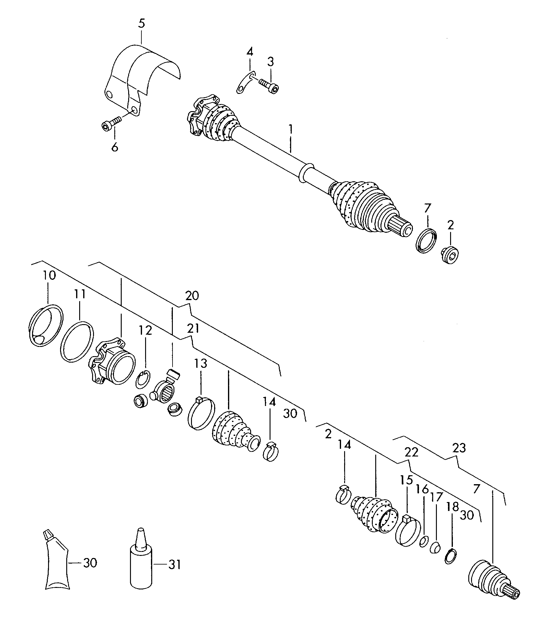 VW 1J0 498 103 K - Birləşmə dəsti, ötürücü val furqanavto.az