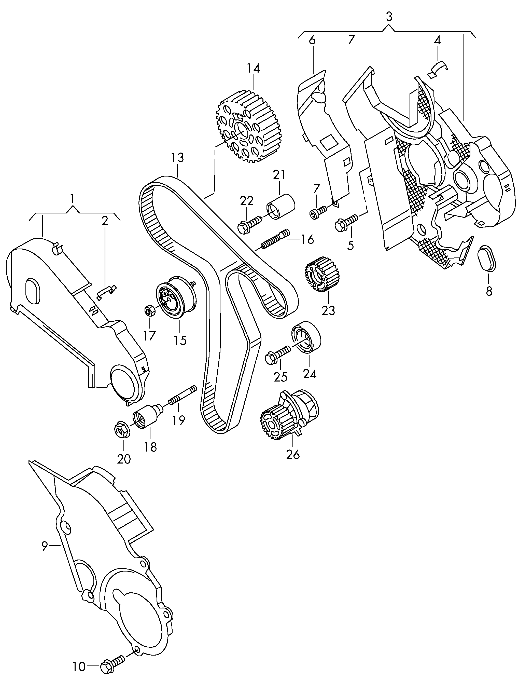 AUDI 038 109 454 A - Vaxt kəməri dəsti furqanavto.az