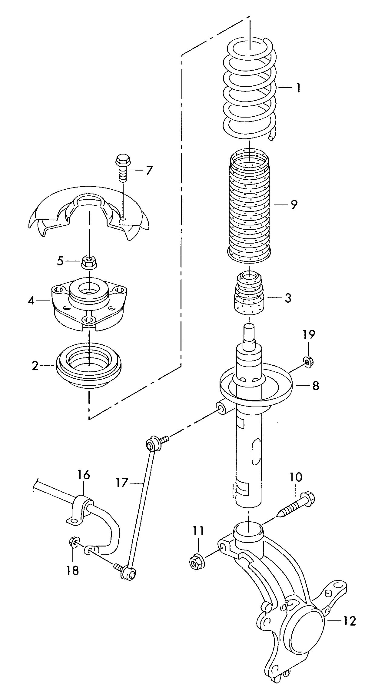 AUDI 1K0 412 331 B - Üst Strut Montajı furqanavto.az