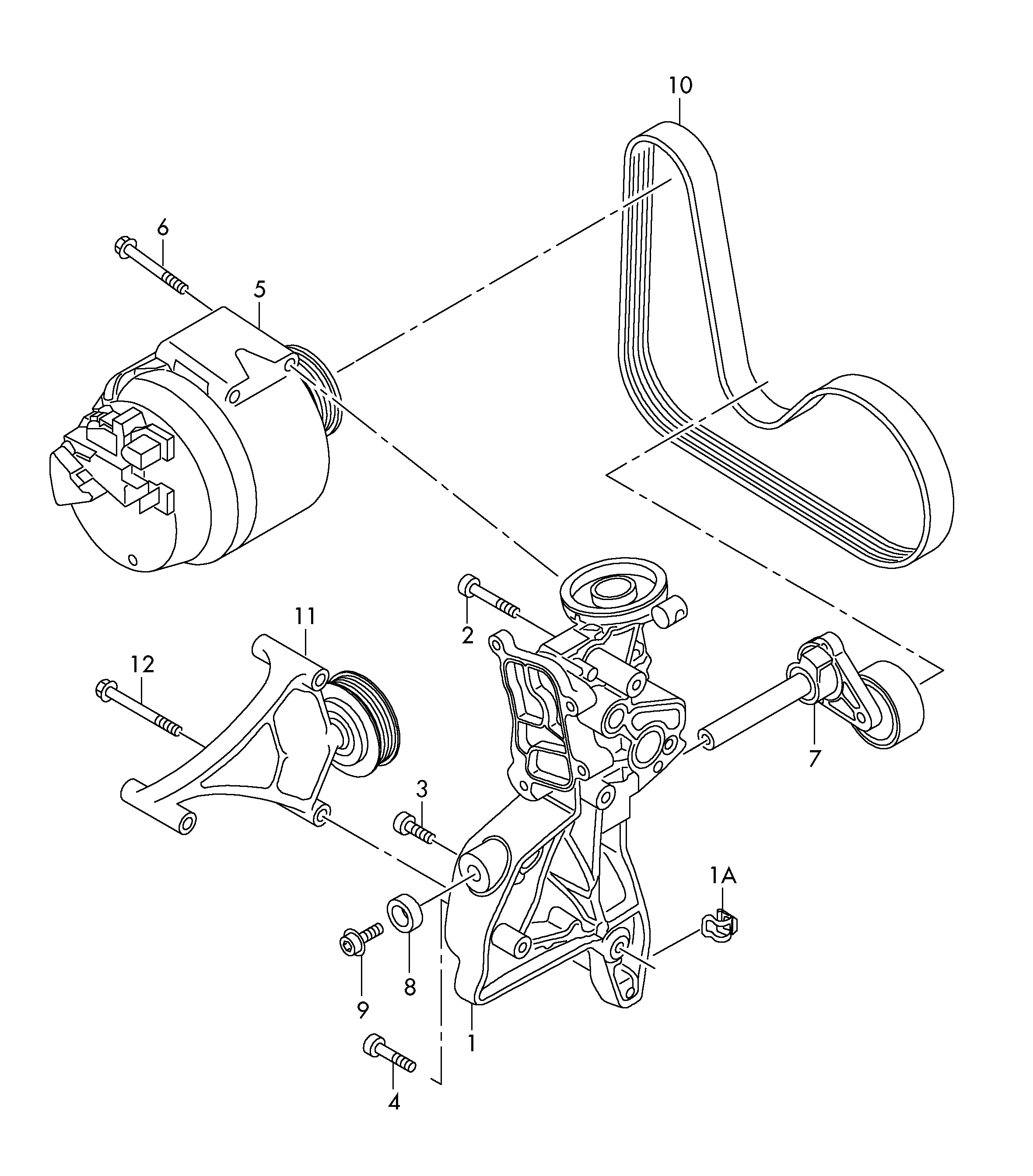 VW 06J903133D - Kəmər Dartıcı, v-yivli kəmər furqanavto.az