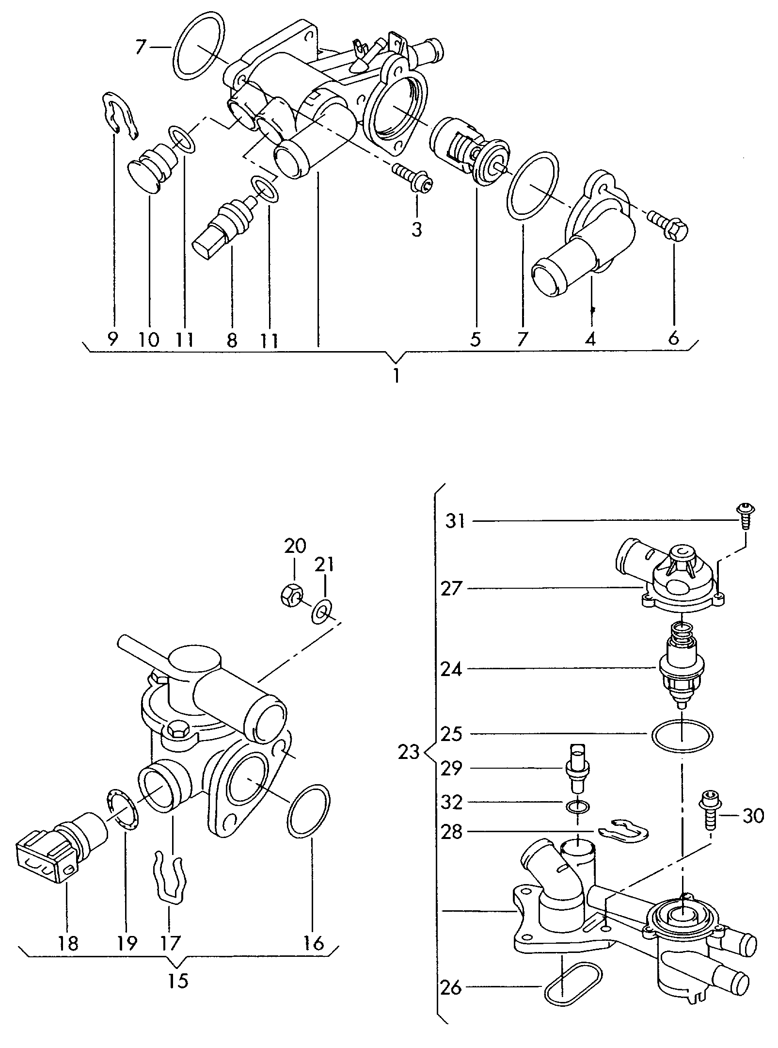 AUDI 032 121 110 F - Termostat, soyuducu furqanavto.az