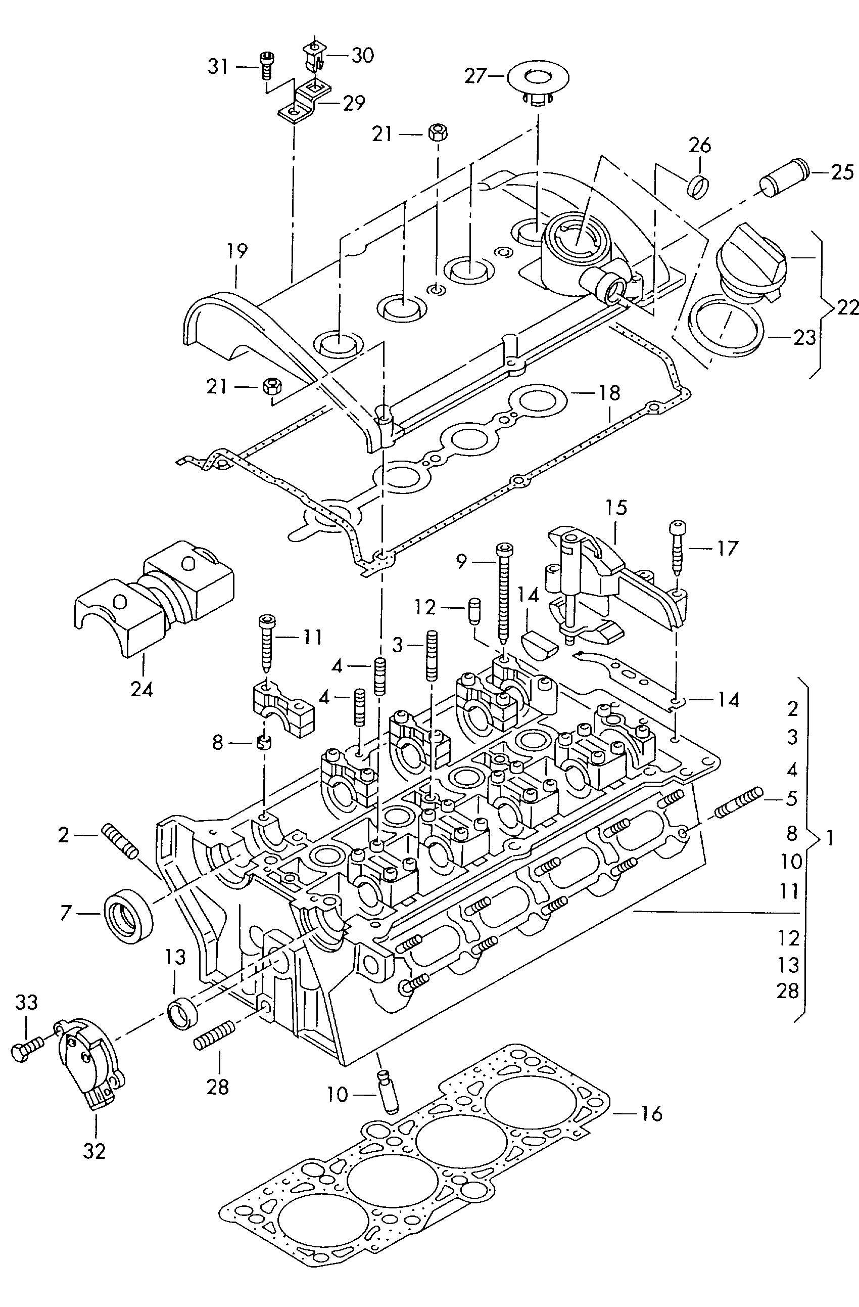 VAG 06A198012A - Conta dəsti, silindr başlığı furqanavto.az