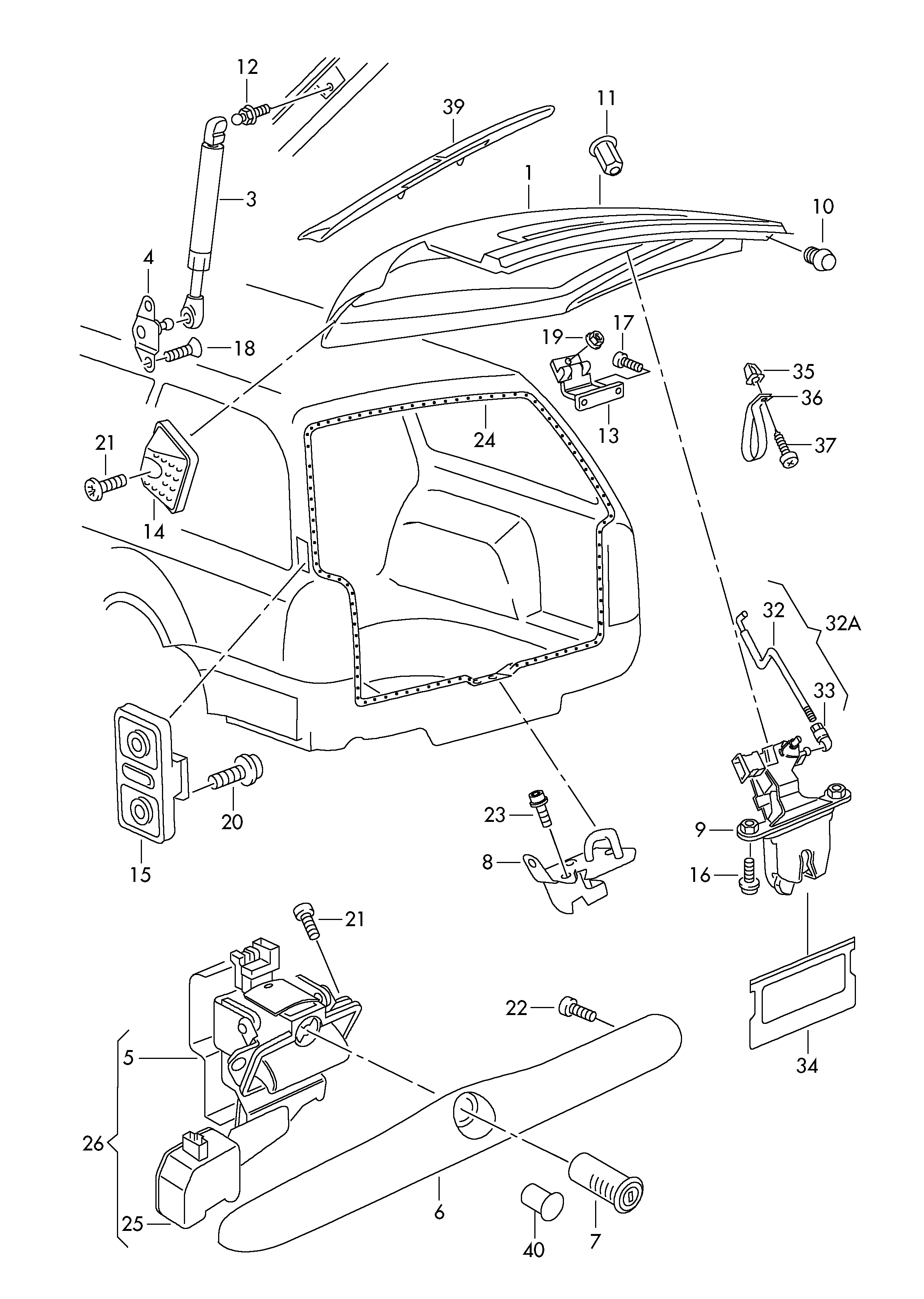 AUDI 1U9827550B - Qazlı bulaq, baqaj, yük yeri furqanavto.az