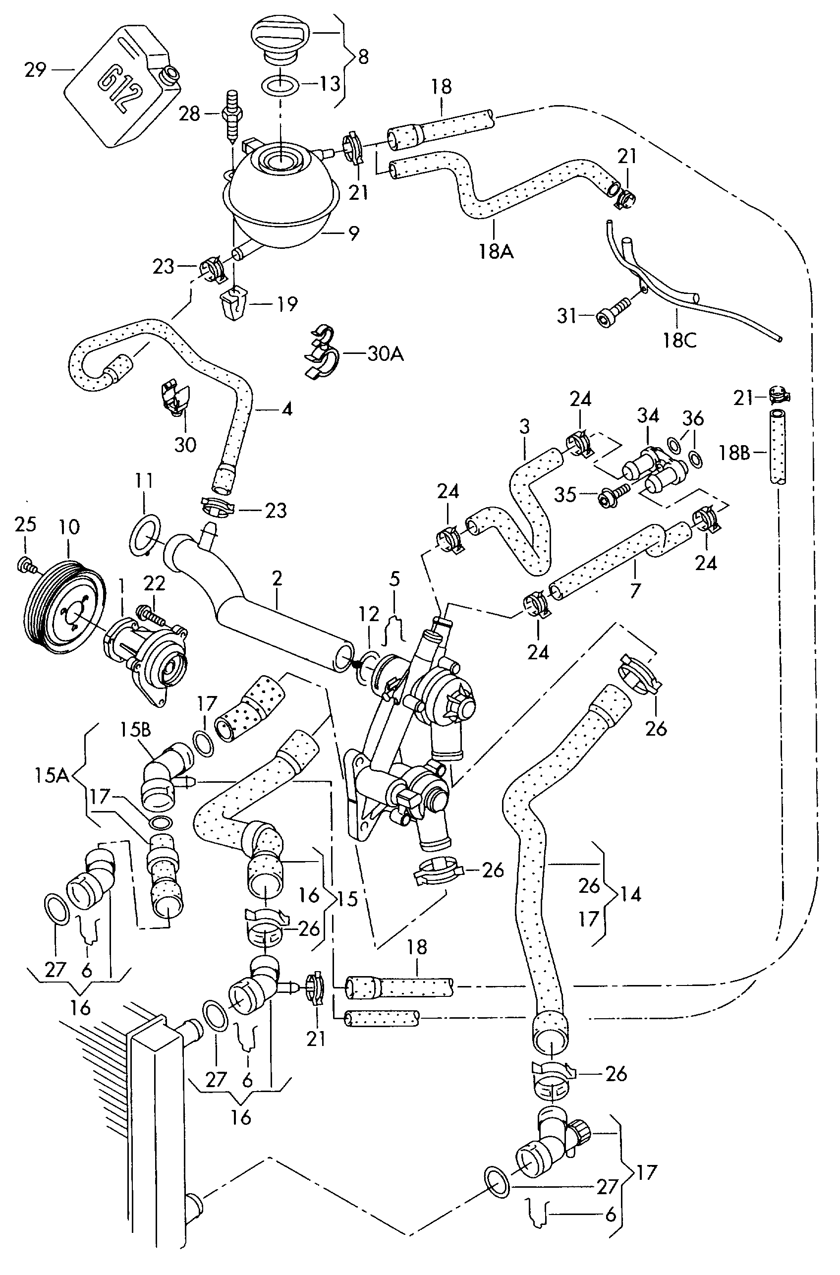 VAG 6Q0 122 291 F - Soyuducu borusu furqanavto.az