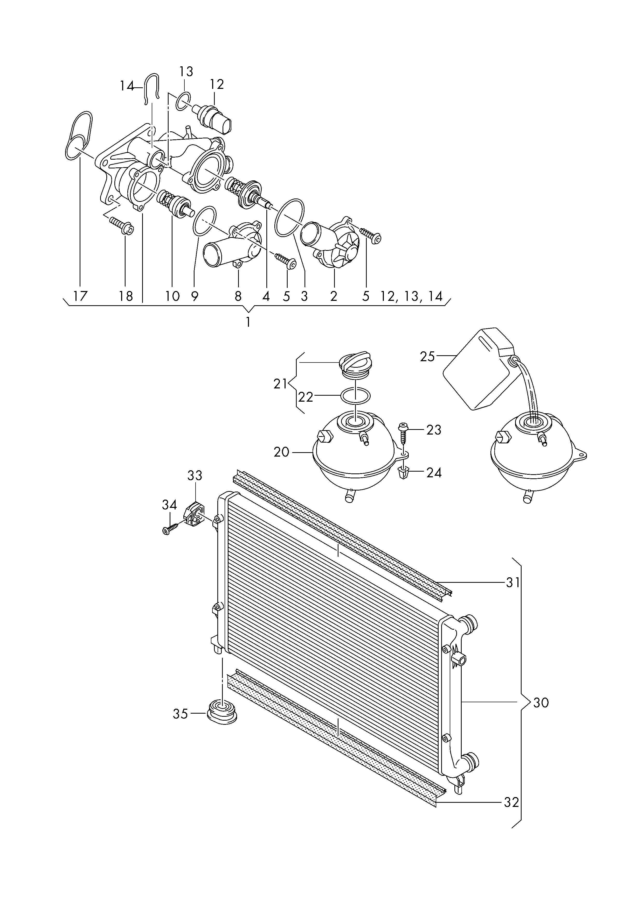 AUDI 032121110B - Termostat, soyuducu www.furqanavto.az