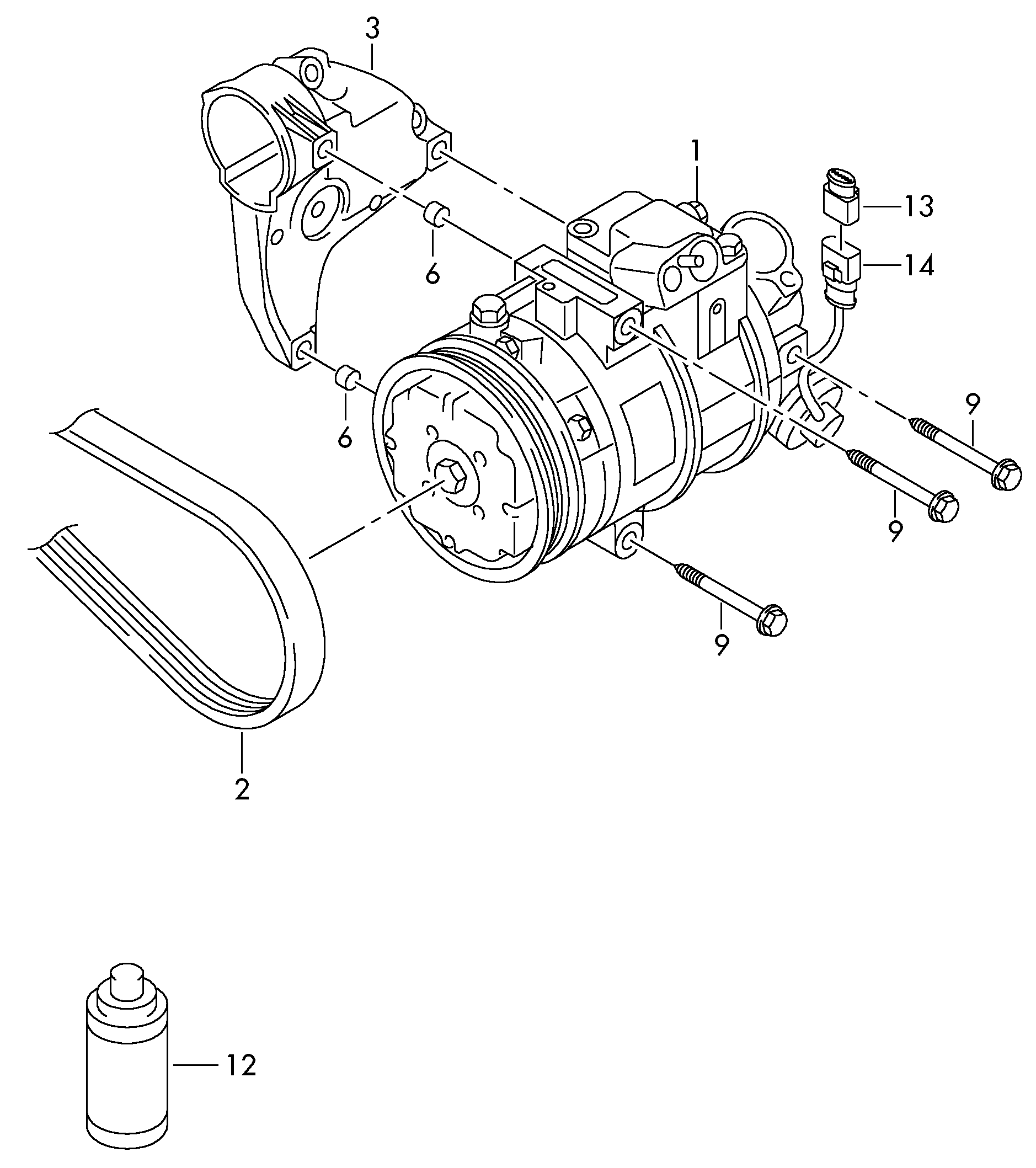 VW 6R0820803E - Kompressor, kondisioner furqanavto.az