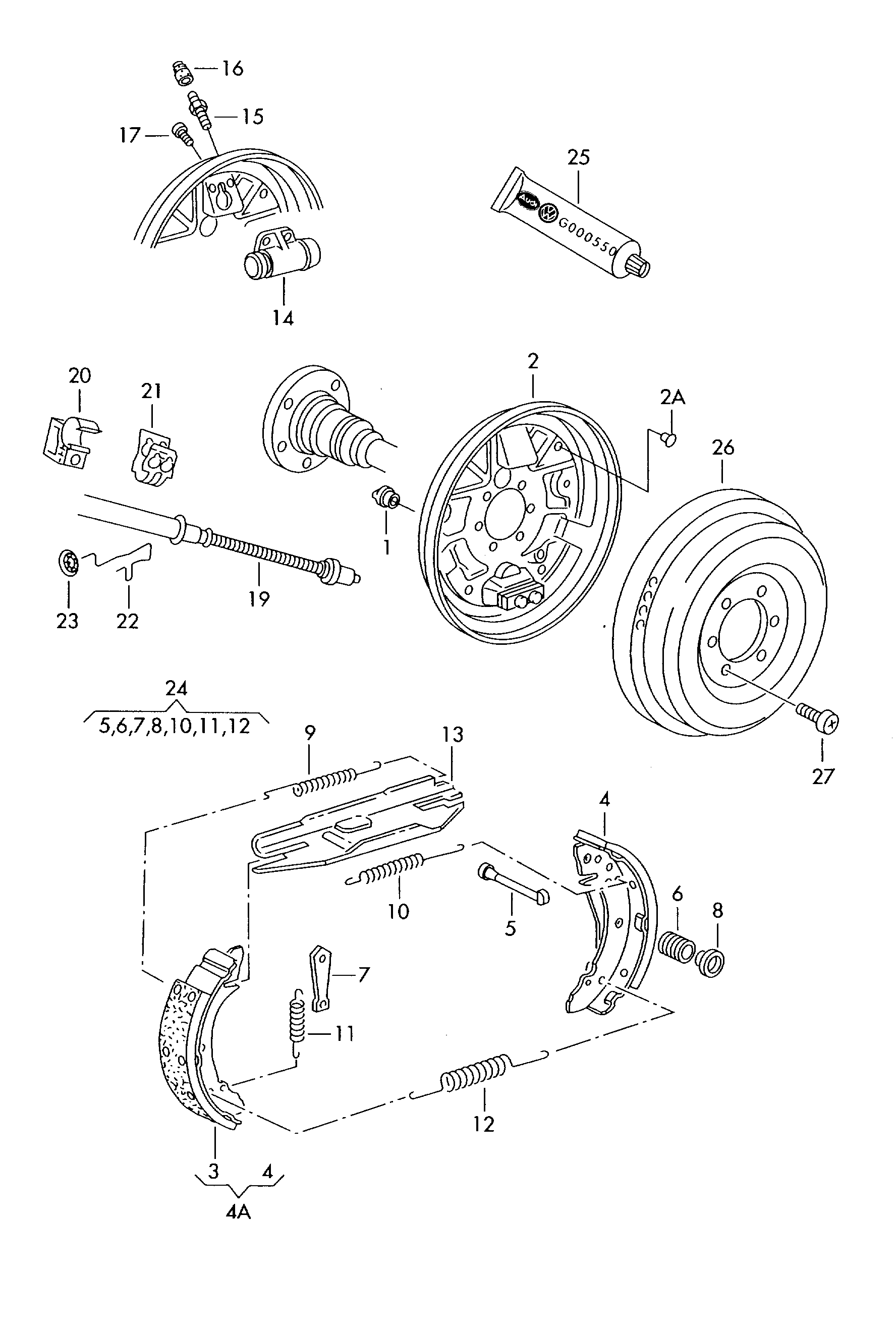 VAG 1J0609711A - Aksesuar dəsti, dayanacaq əyləci başlıqları furqanavto.az