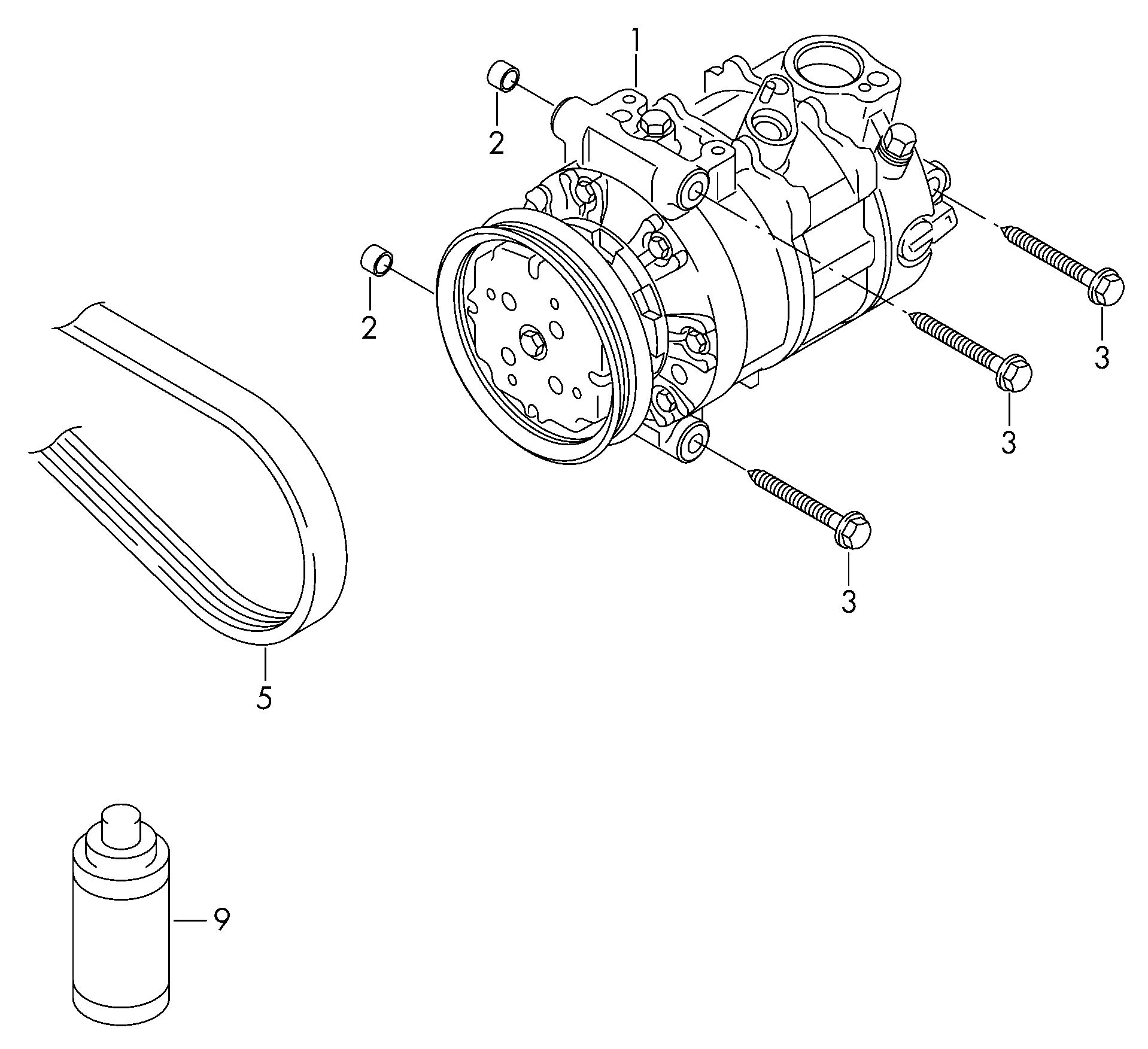 Skoda 5Q0820803K - Kompressor, kondisioner furqanavto.az