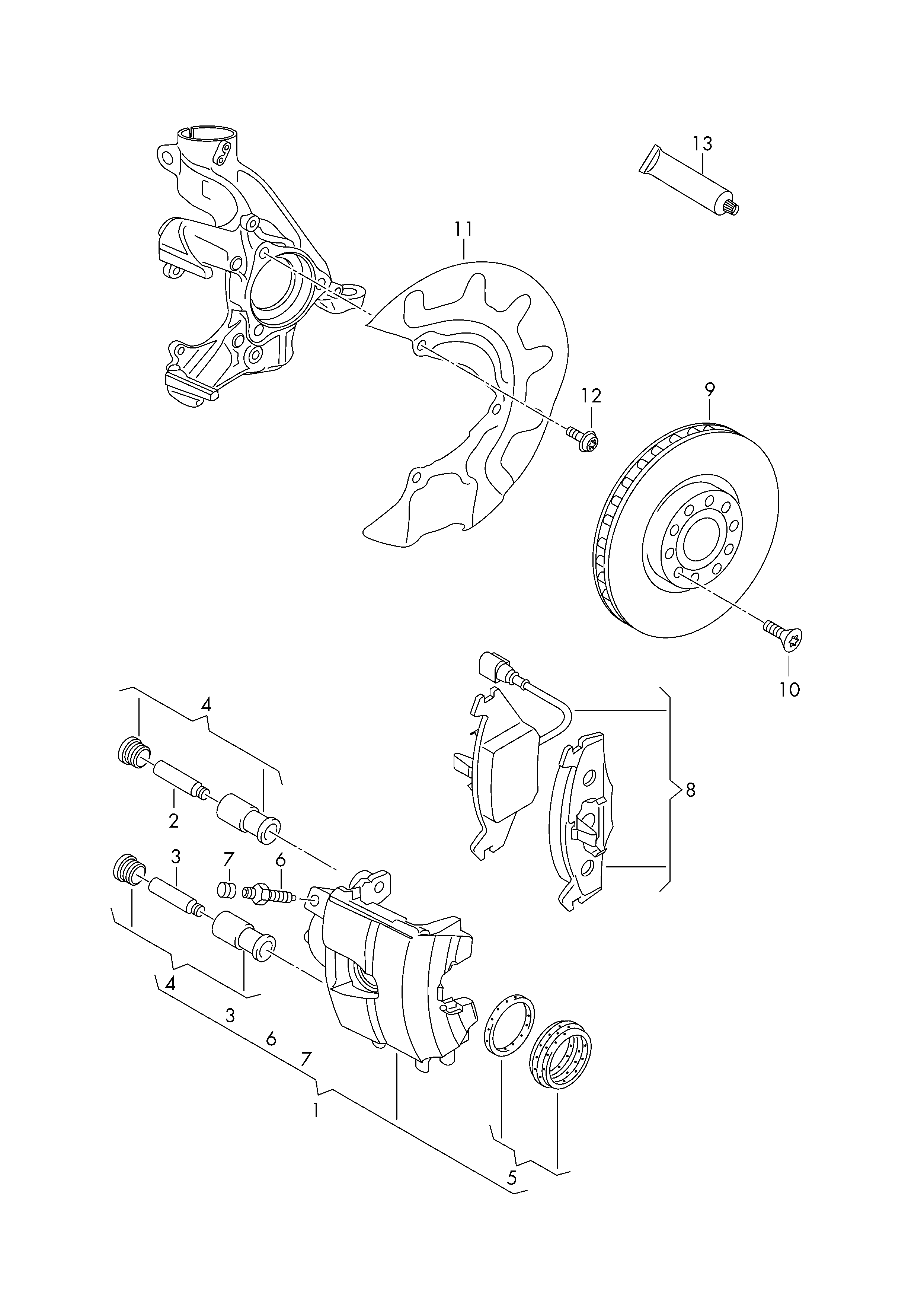 VW 5Q0698151C - Əyləc altlığı dəsti, əyləc diski furqanavto.az