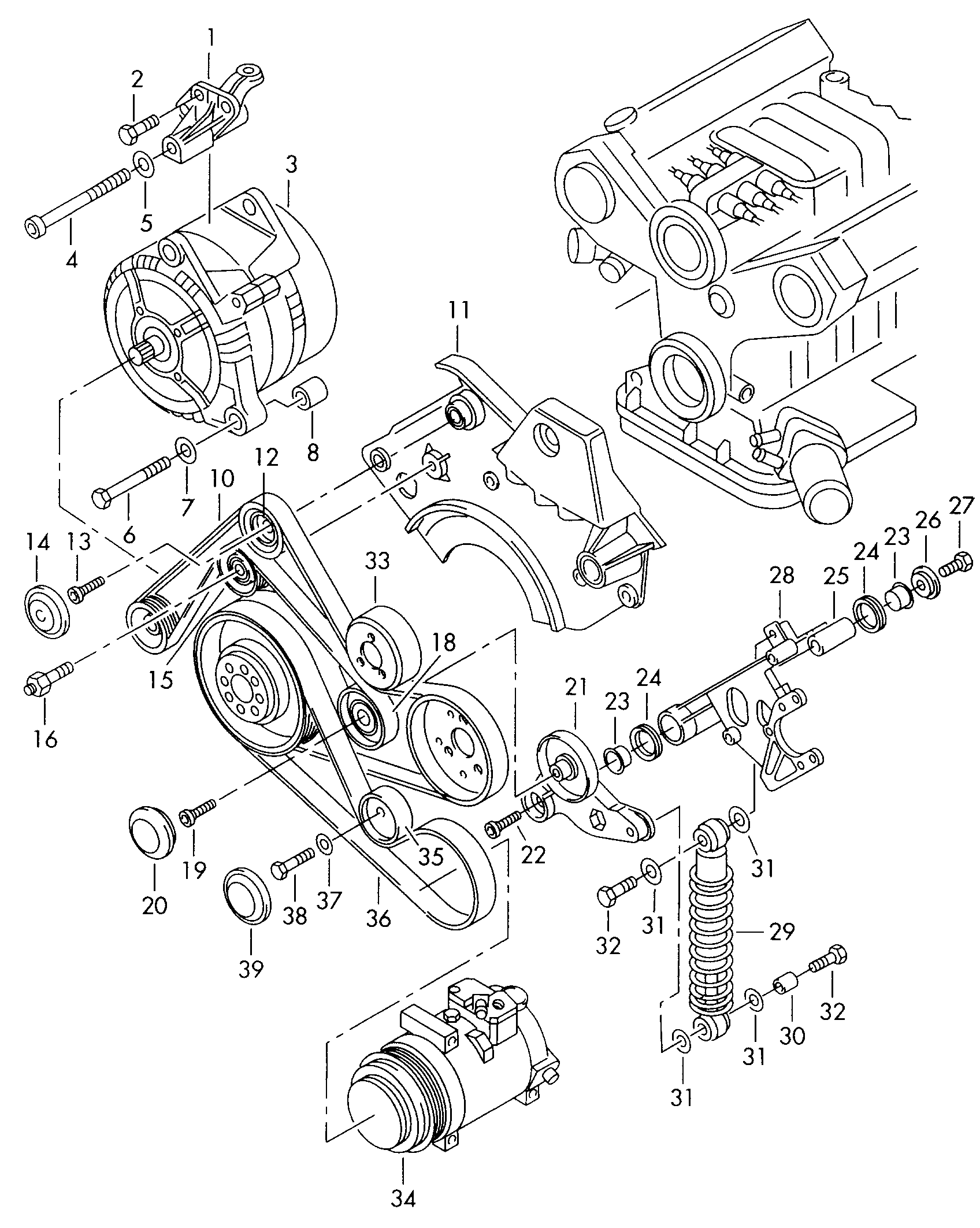 VW 059 903 341 E - Yönləndirmə / Bələdçi Kasnağı, v-yivli kəmər furqanavto.az