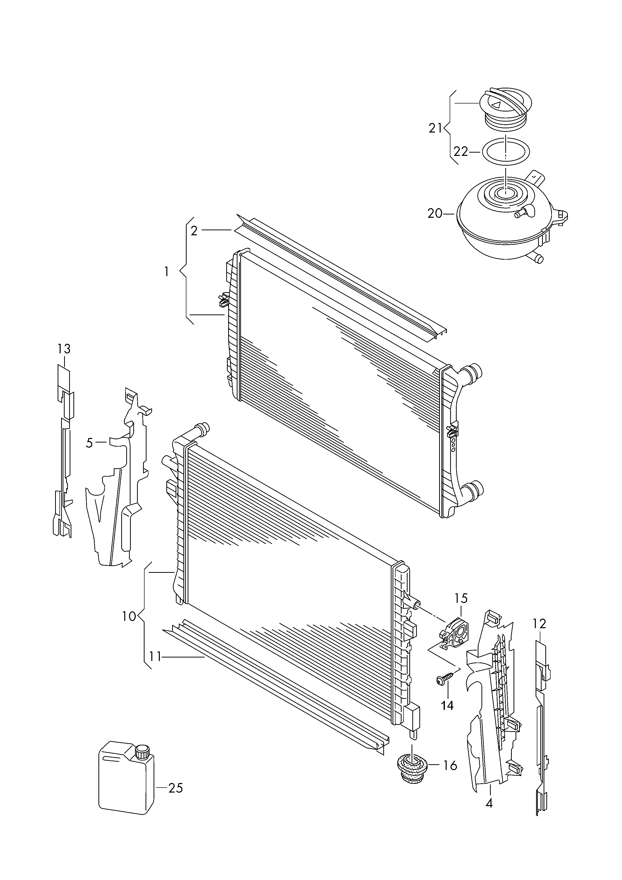 VAG 5Q0121251EN - Radiator, mühərrikin soyudulması furqanavto.az