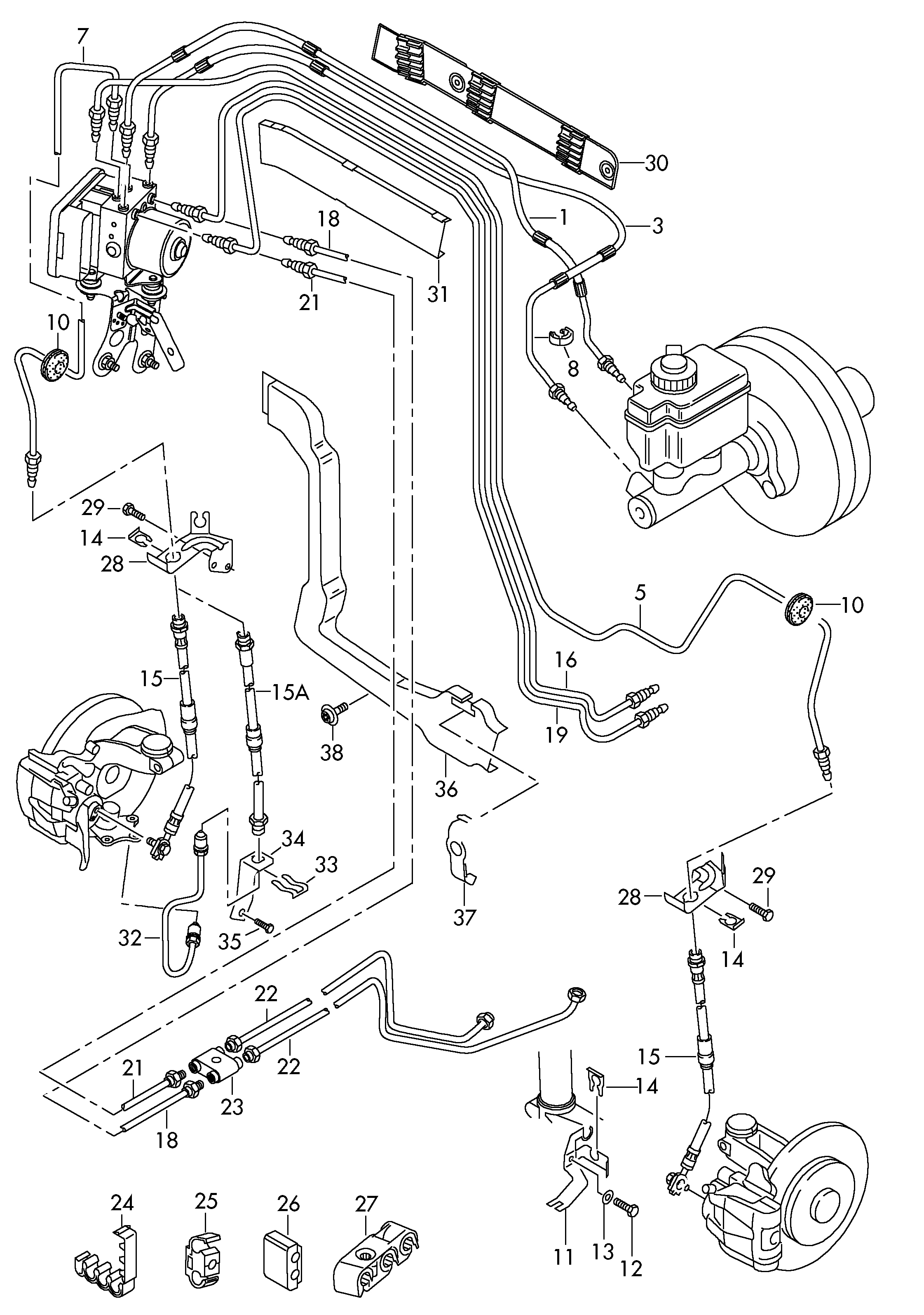 VAG 1K0 611 701 N - Əyləc şlanqı furqanavto.az