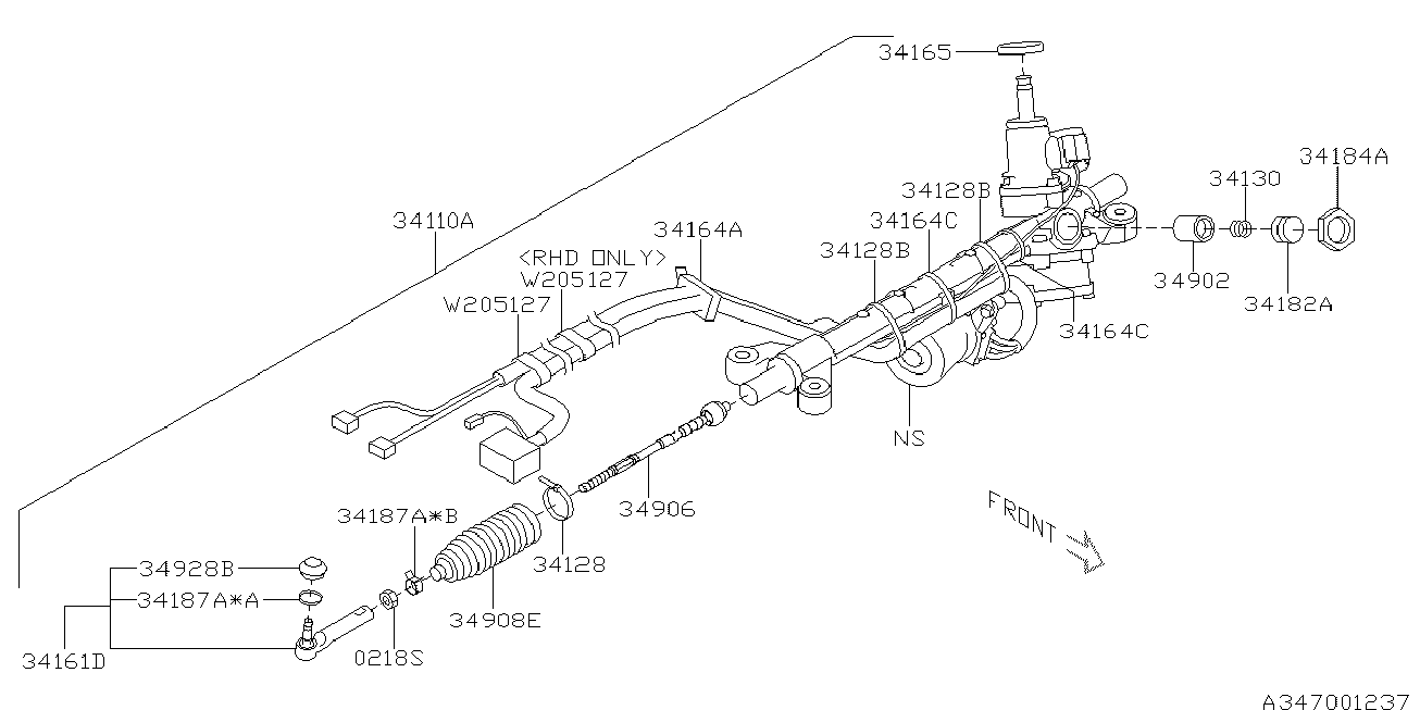 Subaru 34137AG020 - Körük, sükan furqanavto.az