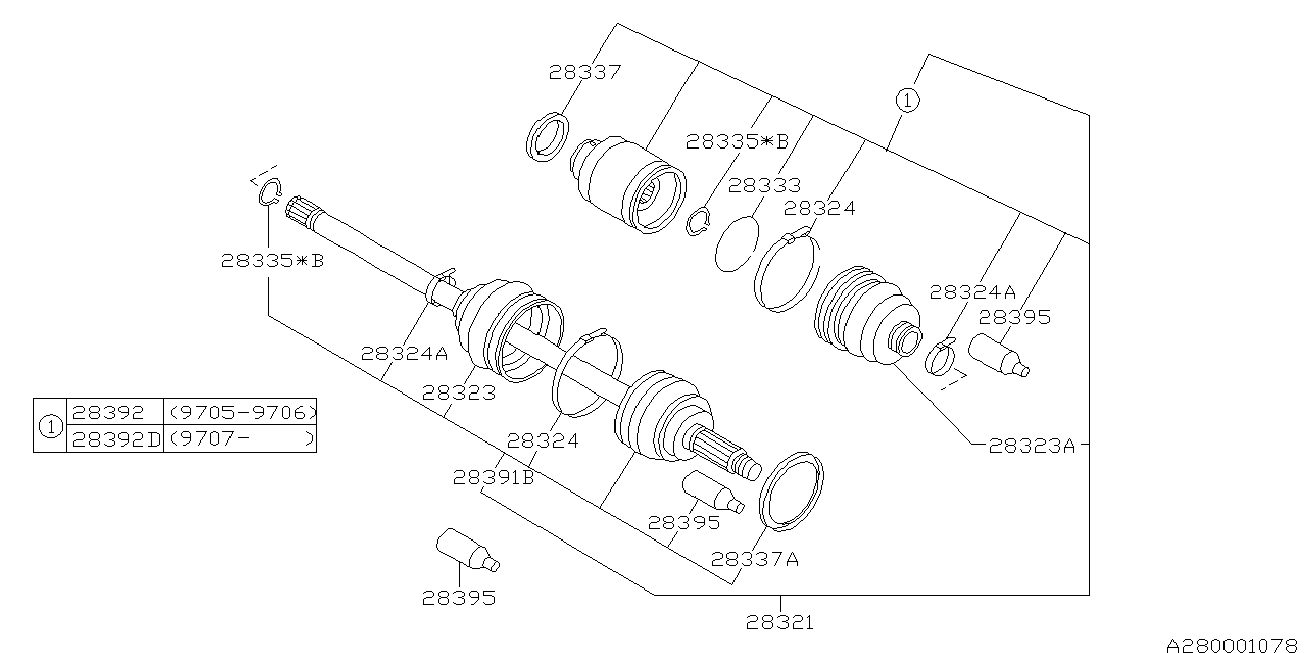 Subaru 28091-AC050 - Birləşmə dəsti, ötürücü val furqanavto.az