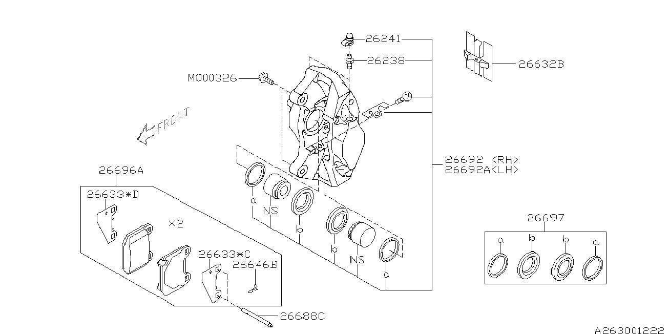 Subaru 26238FE001 - Disk əyləc pedləri üçün aksesuar dəsti furqanavto.az