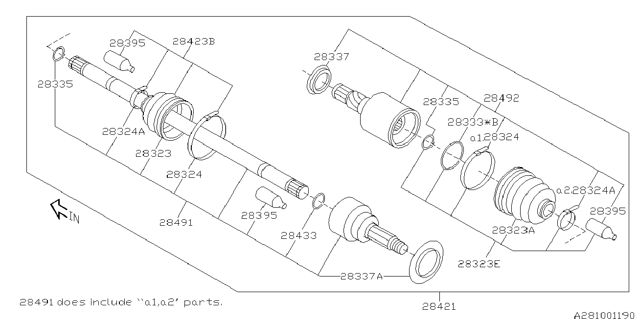 Subaru 28423FE050 - Körük, sürücü val furqanavto.az