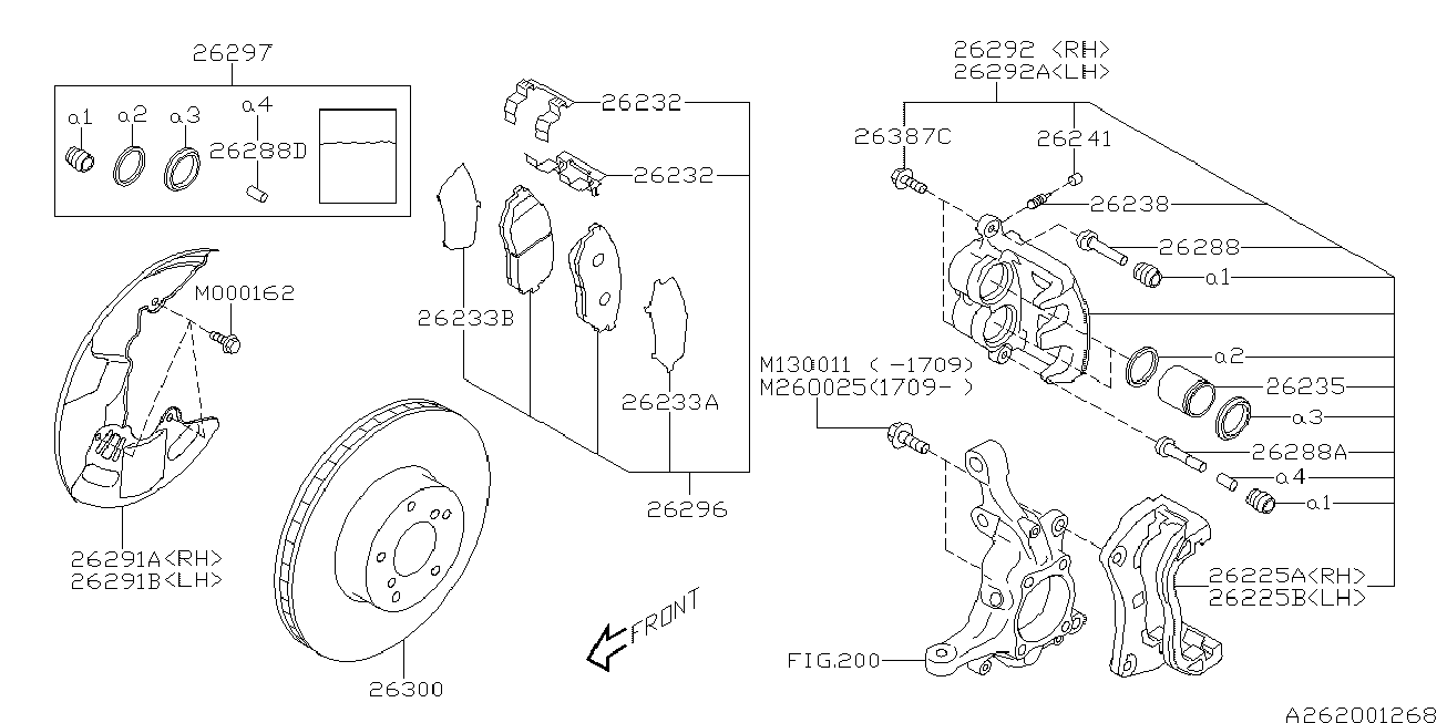 Bedford 26296-AL020 - Əyləc altlığı dəsti, əyləc diski furqanavto.az